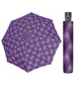 Automatyczna parasolka damska do torebki DOPPLER Fiber Magic, fioletowa w kropki
