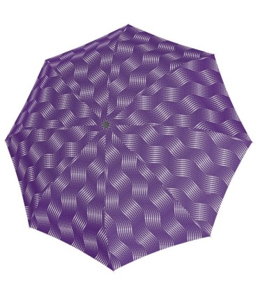 Wytrzymała AUTOMATYCZNA parasolka Doppler, fioletowa w fale z kropek