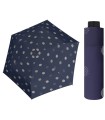 Parasolka damska do kieszeni lub torebki DOPPLER Fiber Havanna tylko 140 g, granatowa w groszki