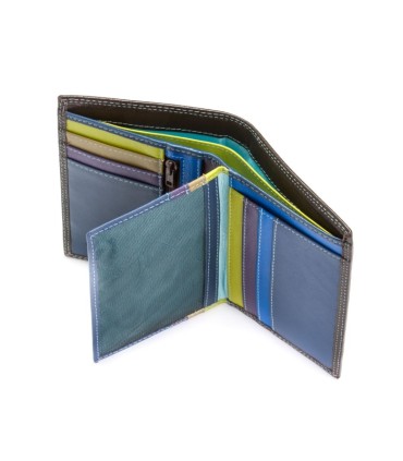 Cienki skórzany portfel damski marki DuDu®, RFID, brązowy, granat + inne