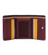 Skórzany mały portfel damski marki DuDu®, burgund + żółty