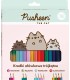  KREDKI TRÓJKĄTNE PUSHEEN 18K: 10 STANDARD 4 PASTELOWE 2 TĘCZOWE 2 NEONOWE
