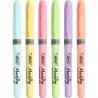 Zakreślacze BIC Highlighter Grip ścięta końcówka pastelowe kolory, blister 6 szt.