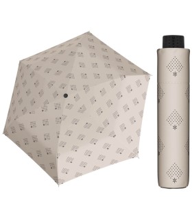 NAJLŻEJSZA 140 g parasolka damska Doppler  Fiber Havanna z subtelnym wzorem