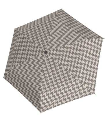 NAJLŻEJSZA 140 g parasolka damska Doppler  Fiber Havanna w pepitkę