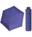 Parasolka damska do kieszeni lub torebki DOPPLER Fiber Havanna tylko 140 g, niebieska w pepitkę