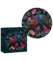 PUZZLE 500 elementów okrągłe ROUND SECRET GARDEN ogród pawie INTERDRUK