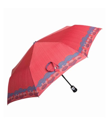 Automatyczna parasolka damska marki Parasol, skórzana rączka