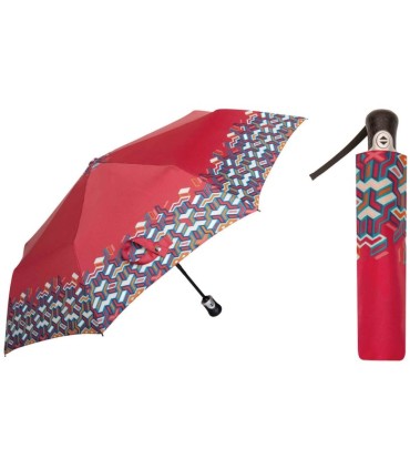 Automatyczna parasolka damska marki Parasol, skórzana rączka
