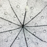 Otwierana automatycznie parasolka damska Tiros w srebrne krople, biała