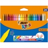 BARDZO WYTRZYMAŁE KREDKI ŚWIECOWE BIC KIDS PLASTIDECOR 24 KOLORY