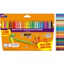 FLAMASTRY MAZAKI BIC COULEUR FLUO 24 KOLORY W TYM 3 FLUORESCENCYJNE, PISAKI