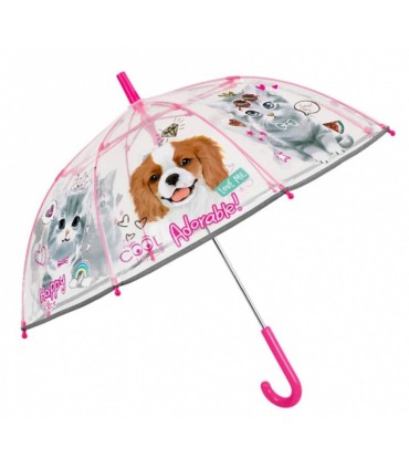 Parasolka dziecięca głęboka przezroczysta Perletti kotki i pieski