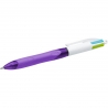 Długopis automatyczny BIC 4 Colours Grip Fashion, fioletowa obudowa, 4 kolory