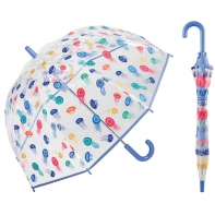 Przezroczysta GŁĘBOKA parasolka dziecięca Benetton, kolorowe meduzy