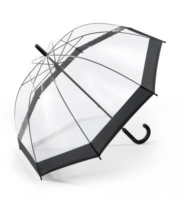 Głęboka parasolka Happy Rain, przezroczysta z kontrastową lamówką