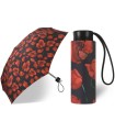 Kieszonkowa parasolka damska ultra mini tylko 16 cm HAPPY RAIN czarna w kwiaty