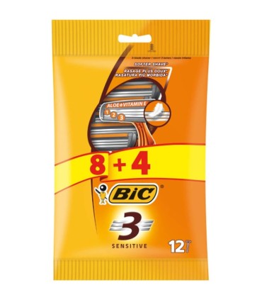 Maszynki golarki jednorazowe 12 sztuk BIC 3 trzy ostrza 