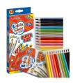 12 kredek ołówkowych trójkątnych z grubym grafitem 4 mm Bambino + temperówka