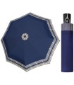 Automatyczna parasolka damska do torebki DOPPLER Fiber Magic, granatowa z ornamentem