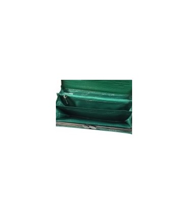 Skórzany lakierowany portfel Pierre Cardin w kolorze zielonym