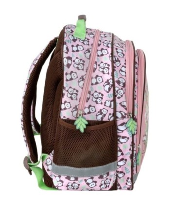 Plecak szkolny dwukomorowy z pomponem Derform CUTE PANDA