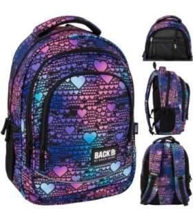 Plecak szkolny 26 L trzykomorowy Derform BACKUP model X DANCE HEARTS