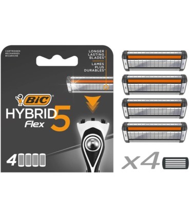Wkłady do maszynek golarek BIC HYBRID FLEX 5 ostrzy 4 sztuki