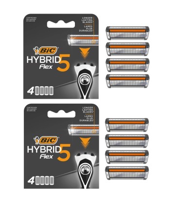 Wkłady do maszynek golarek BIC HYBRID FLEX 5 ostrzy - 8 sztuk
