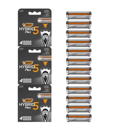Wkłady do maszynek golarek BIC HYBRID FLEX 5 ostrzy - 8 sztuk