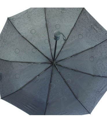 Otwierana i zamykana automatycznie parasolka damska Tiross – Srebrne Krople, granatowa