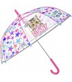 Głęboka bezpieczna parasolka dziecięca PERLETTI przezroczysta KOTKI