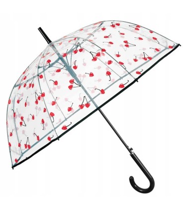 Automatyczny głęboki przezroczysty lekki wytrzymały parasol PERLETTI wiśnie