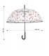 Automatyczny głęboki przezroczysty lekki wytrzymały parasol PERLETTI wiśnie
