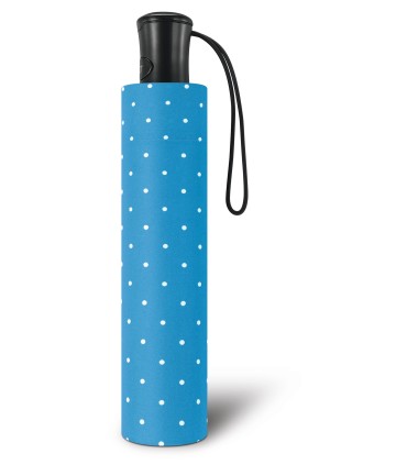 Automatyczna parasolka do torebki 27,5 cm HAPPY RAIN w groszki niebieska