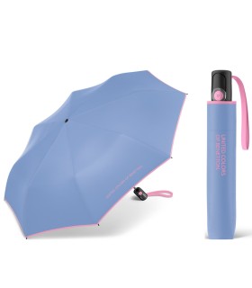 Automatyczna parasolka do torebki BENETTON z kontrastową lamówką, niebieska