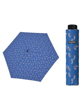 Parasolka damska do kieszeni lub torebki DOPPLER Fiber Havanna tylko 140 g, niebieska
