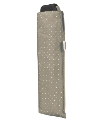 Płaska parasolka DOPPLER CARBONSTEEL SLIM do kieszeni, torebki, szara w kropki