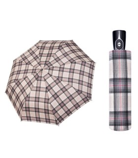 Automatyczna parasolka męska do teczki DOPPLER Fiber Magic, beżowa w kratę