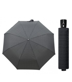 Automatyczna parasolka męska do teczki DOPPLER Fiber Magic, szara w kratę