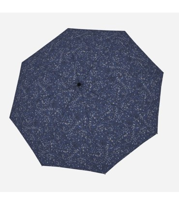 Automatyczna parasolka damska do torebki DOPPLER Fiber Magic, granatowa w kropki