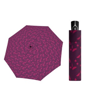 Automatyczna parasolka damska do torebki DOPPLER Fiber Magic, fioletowa w listki