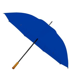 Parasol XL średnica 126 cm włókno rączka stylizowana na drewno IMPLIVA, niebieski