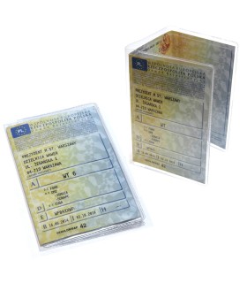 Etui na dowód rejestracyjny Orsatti z dodatkową kieszenią, przezroczyste