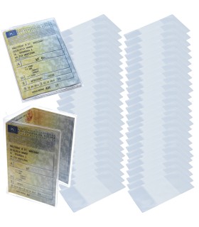 50x Etui na dowód rejestracyjny Orsatti z dodatkową kieszenią, przezroczyste