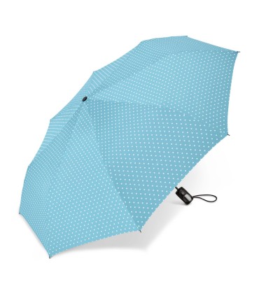 Automatyczna parasolka do torebki 29 cm HAPPY RAIN w groszki błękitna