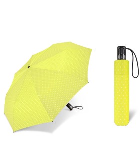 Automatyczna parasolka do torebki 29 cm HAPPY RAIN w groszki żółta