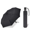 Automatyczna parasolka do torebki 29 cm HAPPY RAIN w groszki czarna