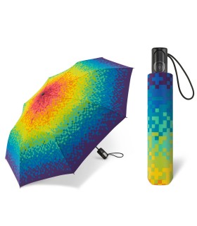 Automatyczna parasolka do torebki 27,5 cm HAPPY RAIN w kolorowe pixele
