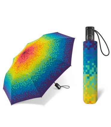 Automatyczna parasolka do torebki 27,5 cm HAPPY RAIN w kolorowe pixele
